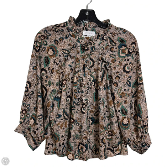 Top Long Sleeve By Evereve In Multi-colored, Size: S