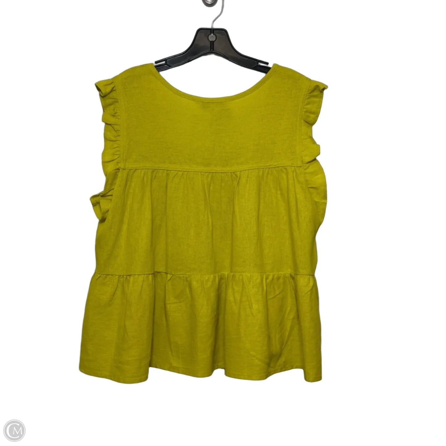 Top Sleeveless By Calligraphie In Chartreuse, Size: M