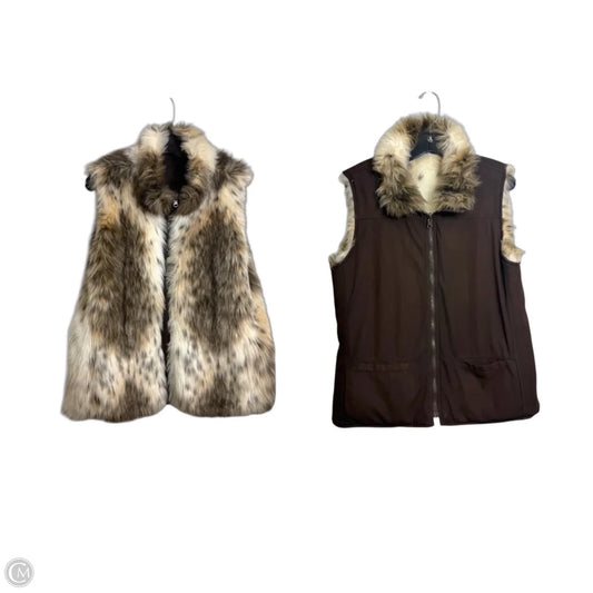 Reversible Vest Faux Fur & Sherpa By Keren Hart In Multi-colored, Size: M