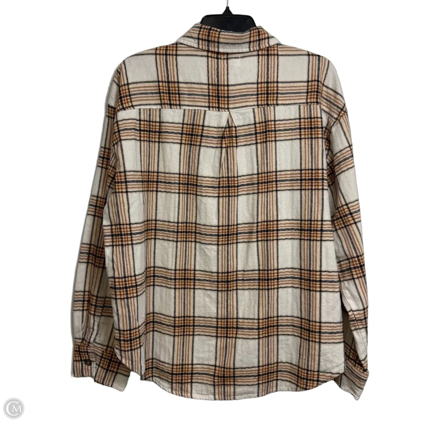 Top Long Sleeve By Bke In Plaid Pattern, Size: L