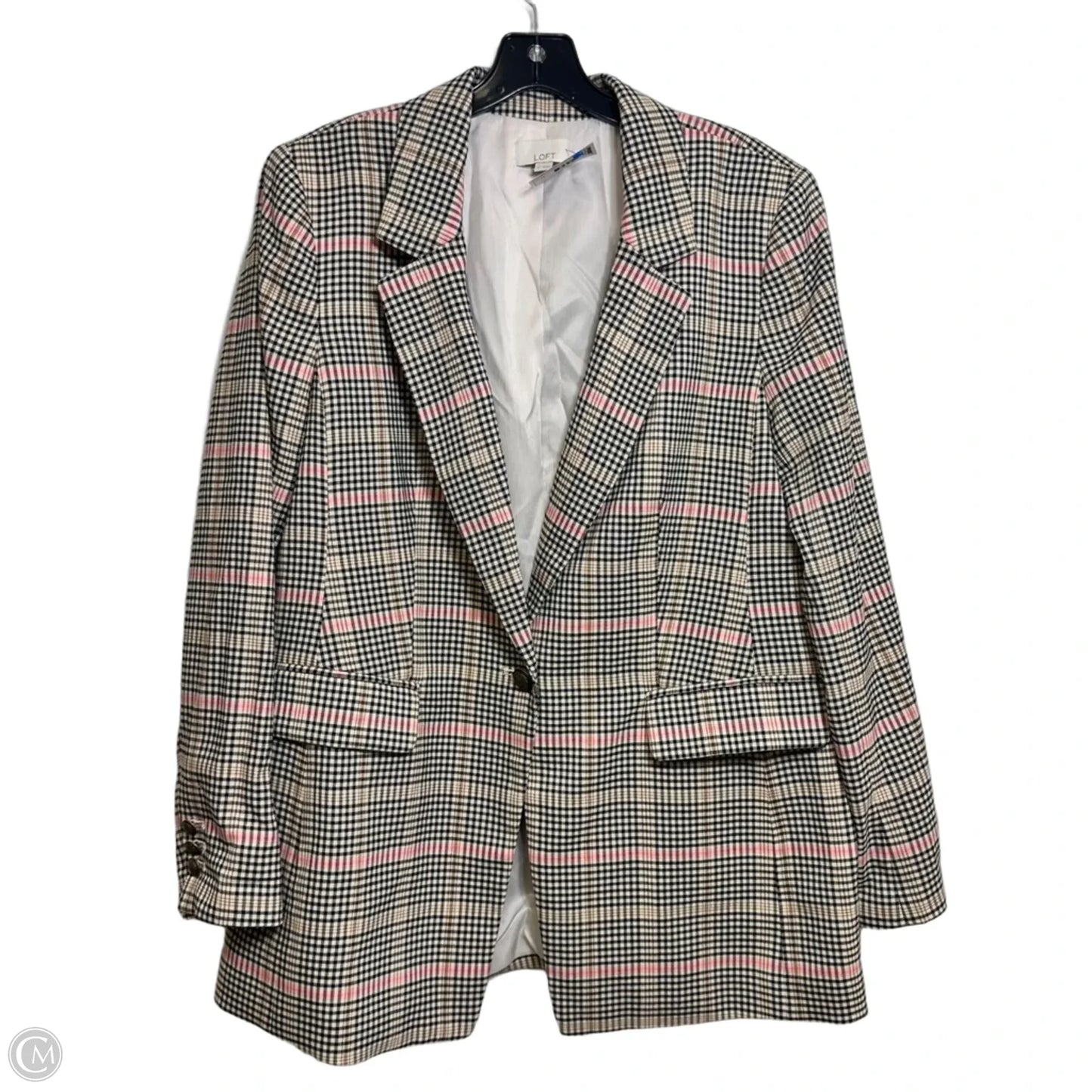 Blazer By Loft In Plaid Pattern, Size: 14
