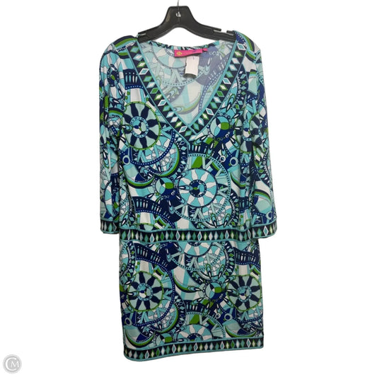 Dress Casual Short By Clothes Mentor In Blue & Green, Size: L