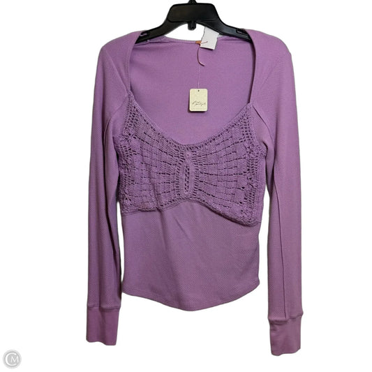Top Long Sleeve By Free People In Purple, Size: L