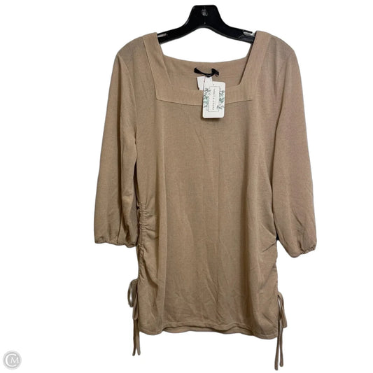 Top 3/4 Sleeve By Doe & Rae In Beige, Size: L