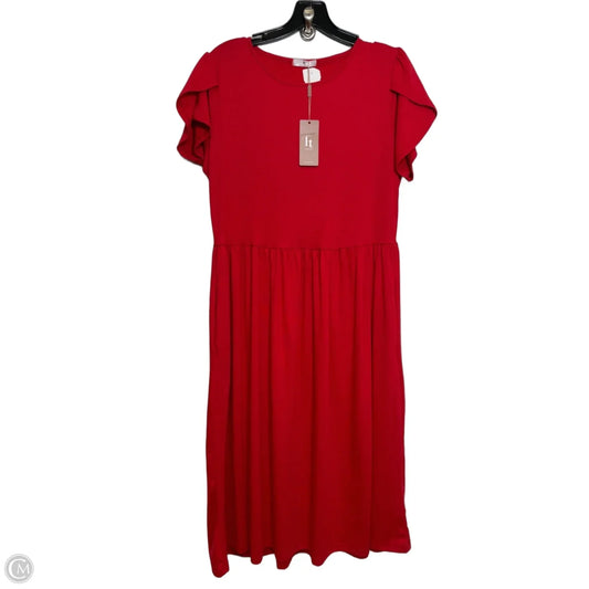 Dress Casual Midi By Clothes Mentor In Red, Size: L