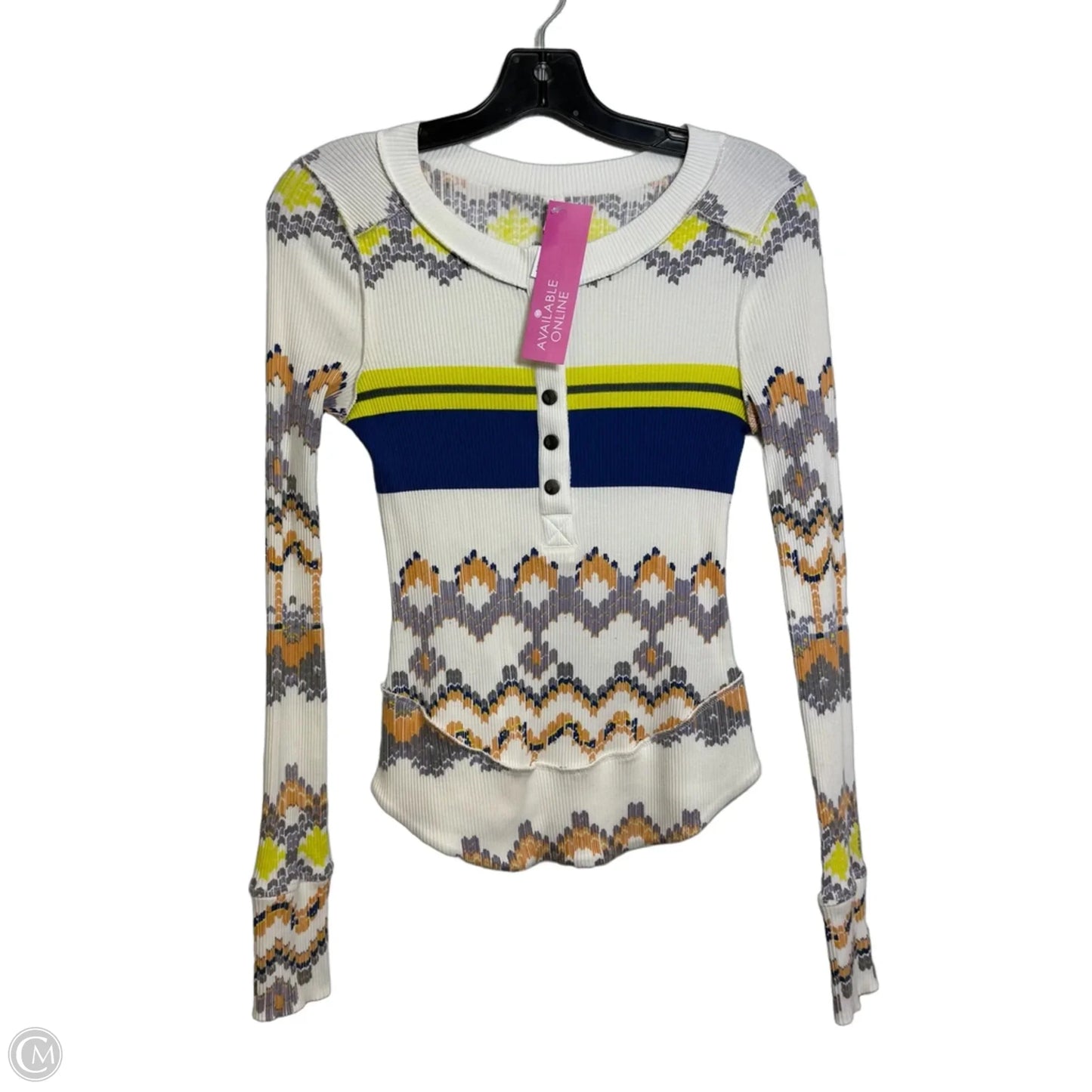 Top Long Sleeve By Free People In Striped Pattern, Size: Xs