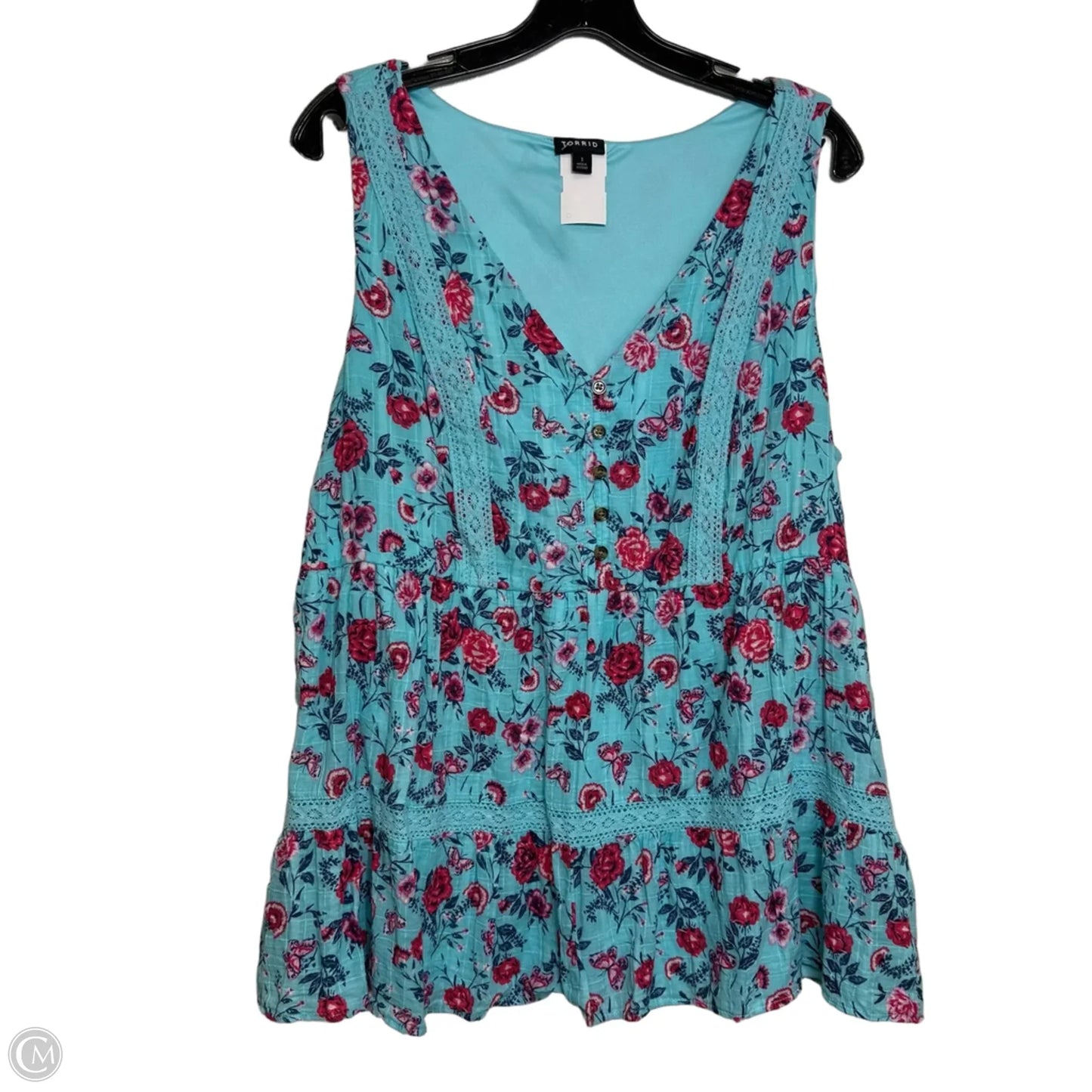 Top Sleeveless By Torrid In Floral Print, Size: 1x