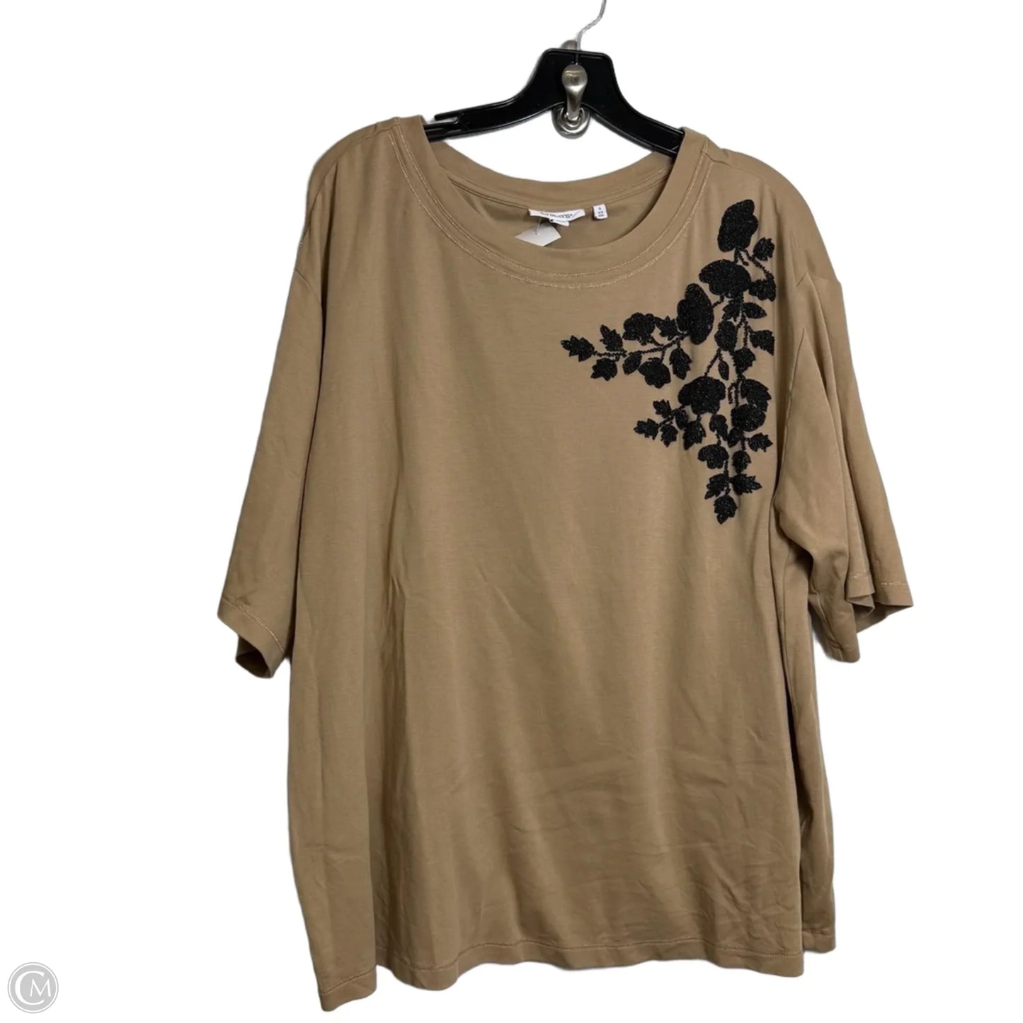 Top Short Sleeve By Chicos In Tan, Size: Xxl