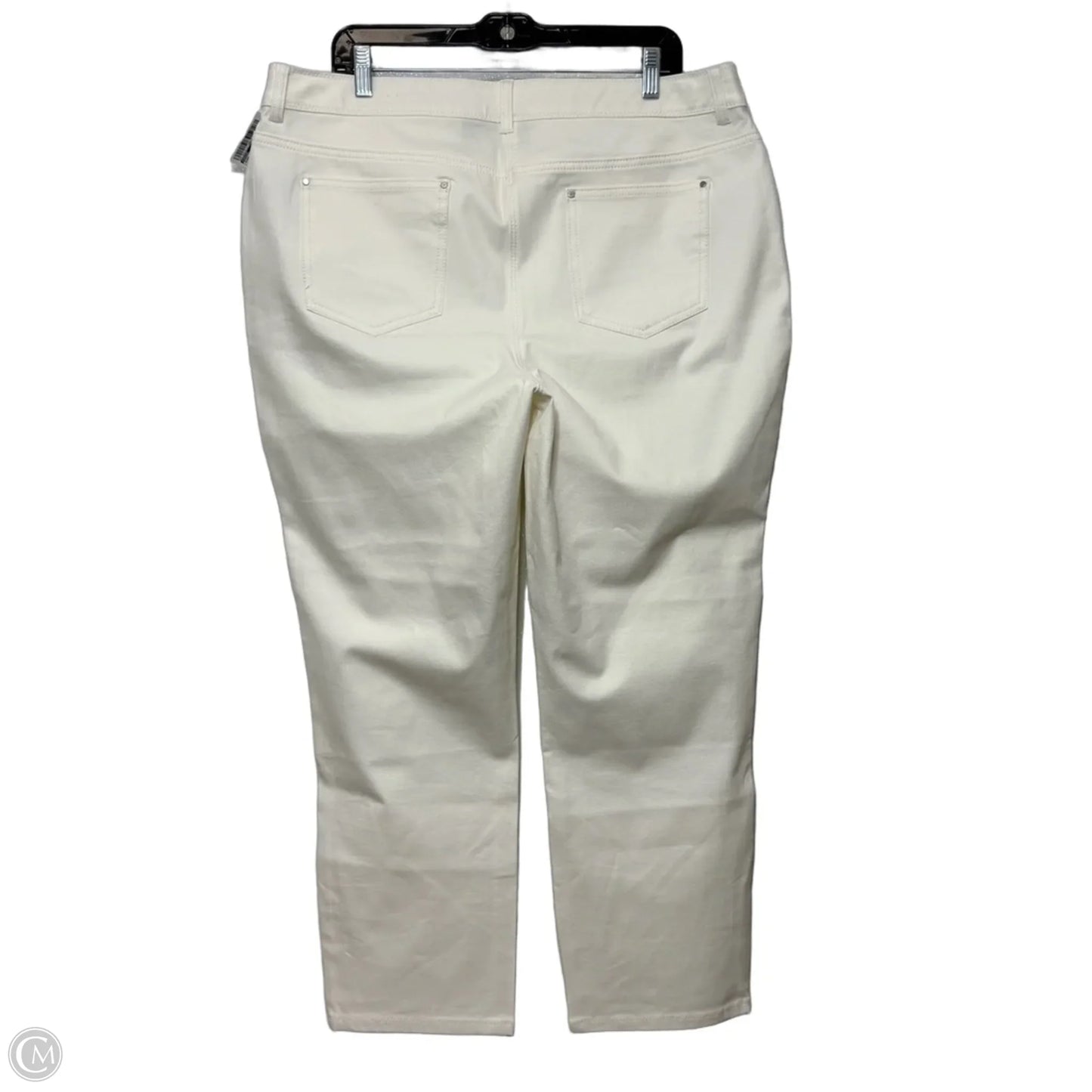 Jeans Cropped By Chicos In White Denim, Size: 16