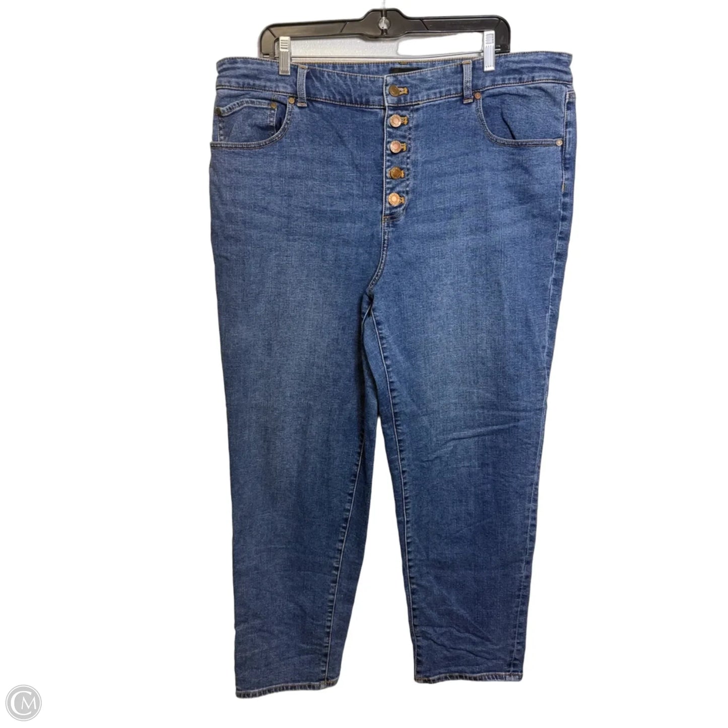 Jeans Straight By Talbots In Blue Denim, Size: 16