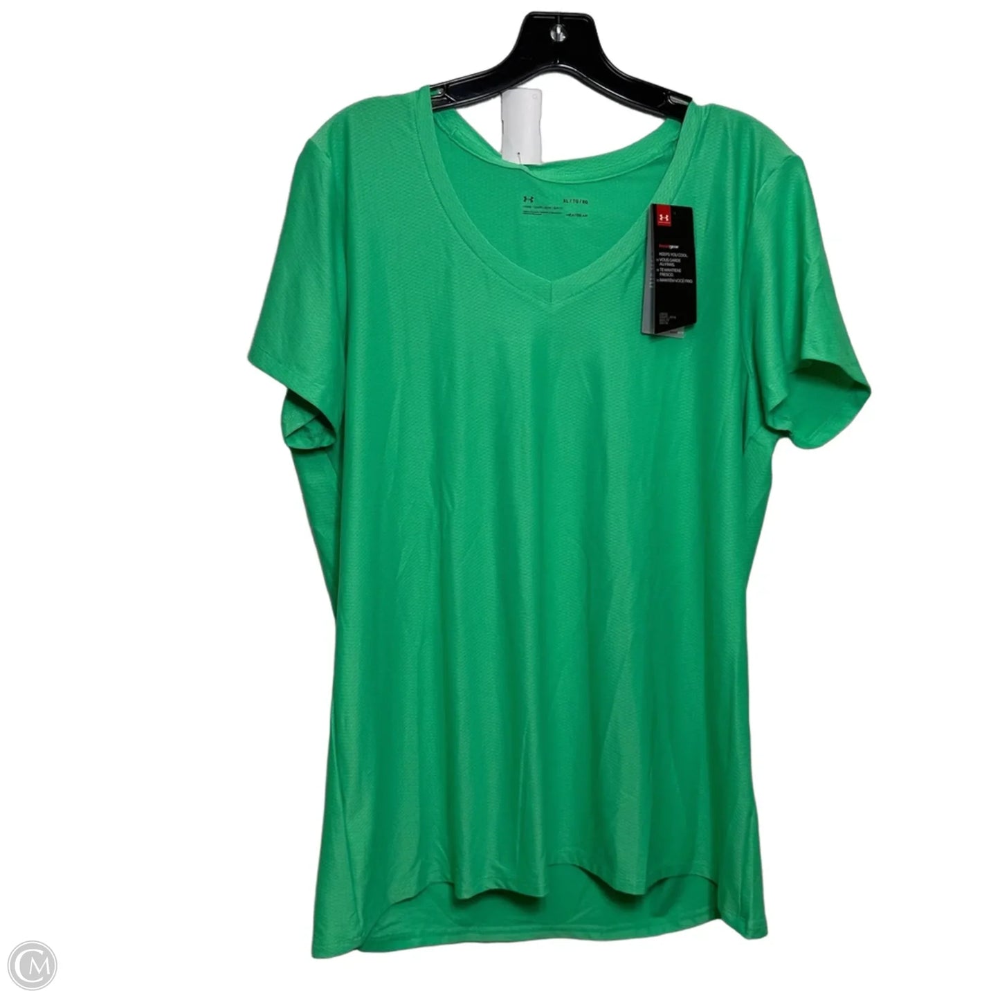 Athletic Top Short Sleeve By Under Armour In Green, Size: Xl