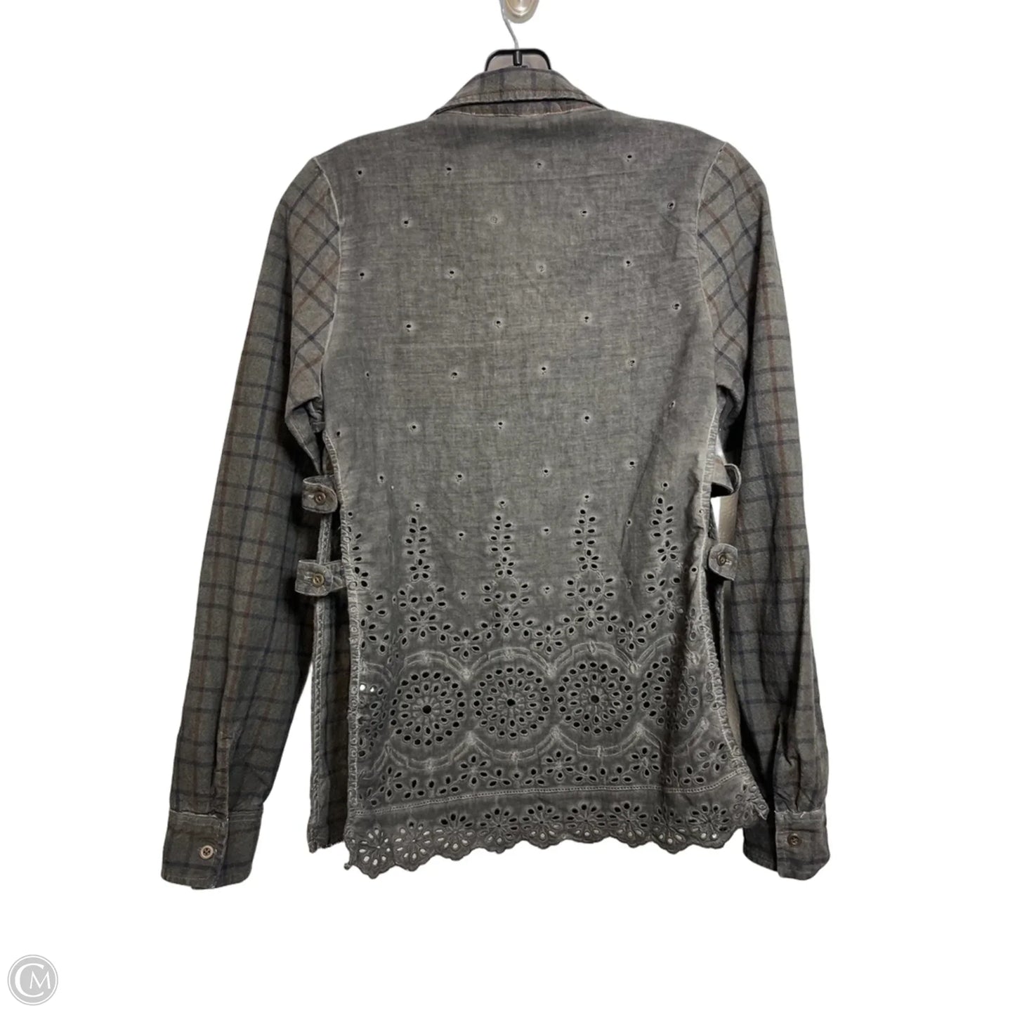Top Long Sleeve By Gimmicks In Plaid Pattern, Size: S
