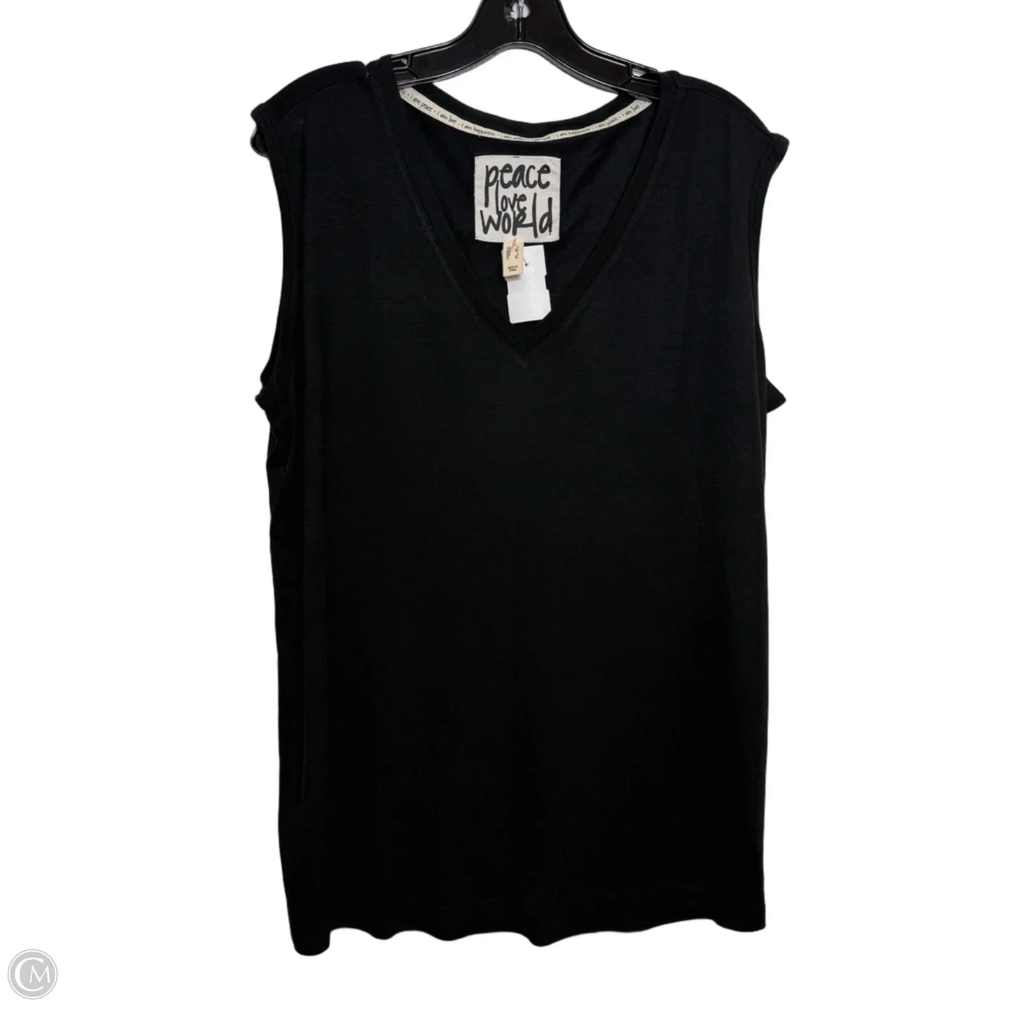 Top Sleeveless Basic By Peace Love World In Black, Size: L