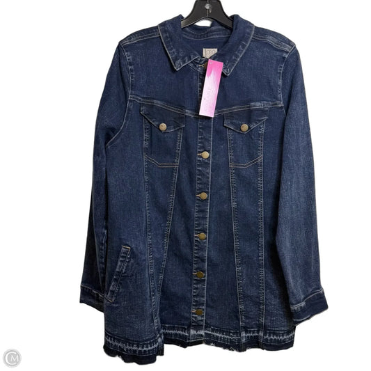 Jacket Denim By Logo In Blue Denim, Size: 16