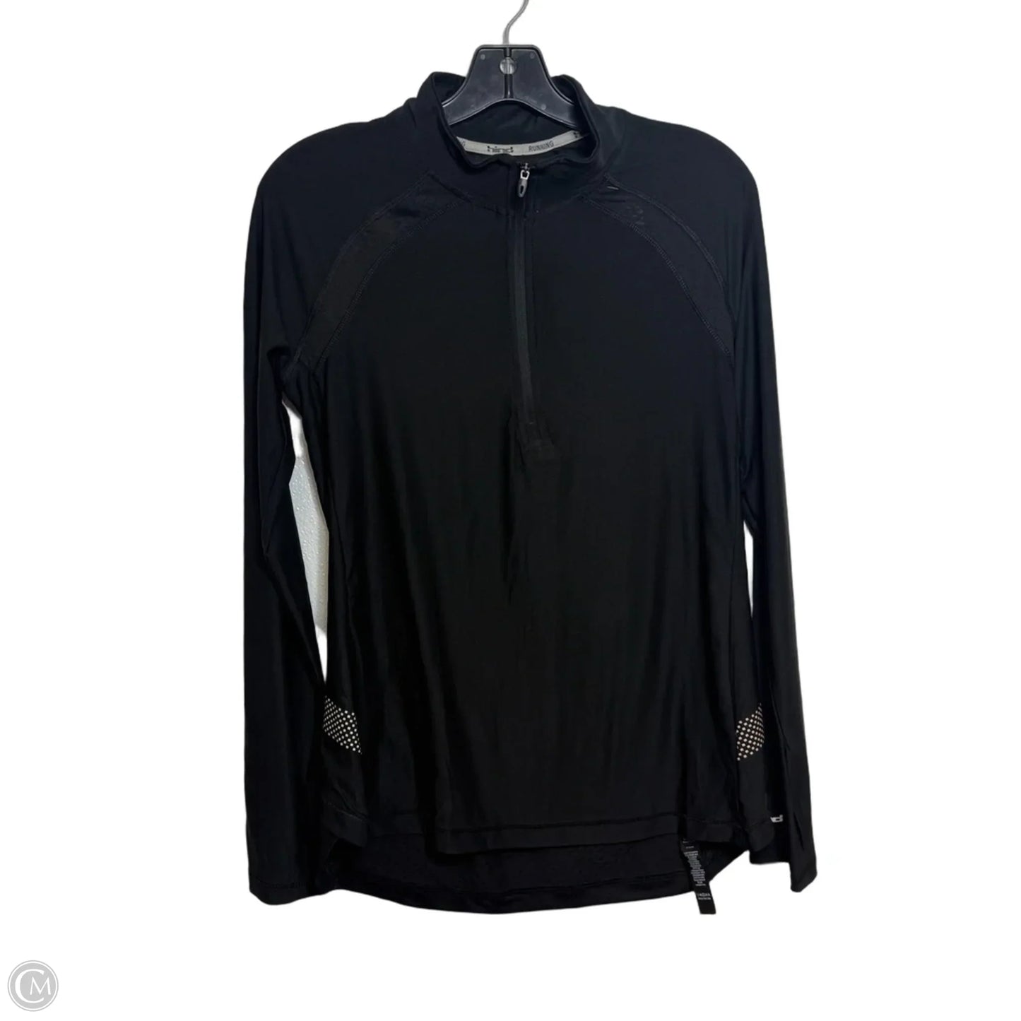 Athletic Top Long Sleeve Collar By Hind In Black, Size: S