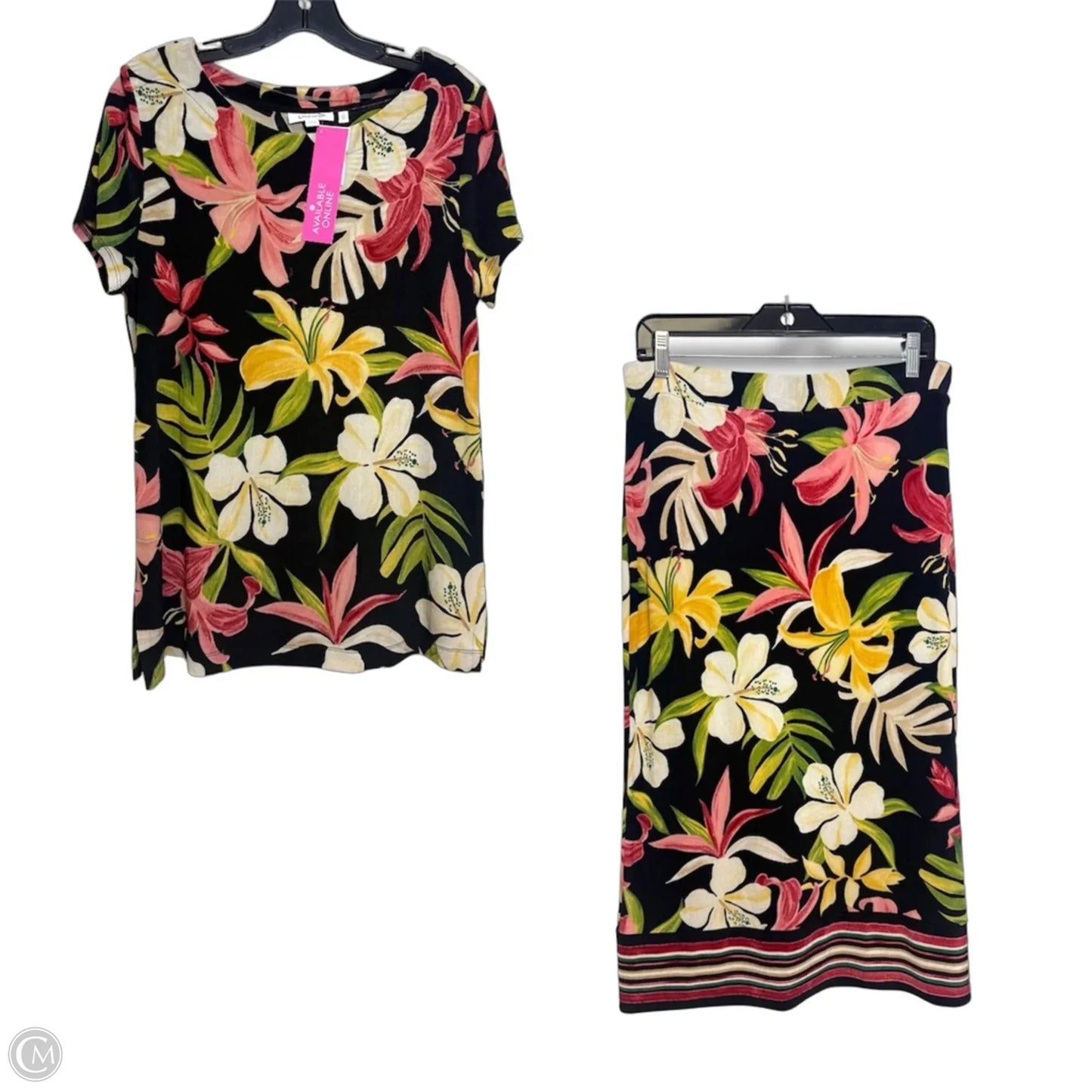 Skirt Set 2pc By Chicos In Floral Print, Size: M