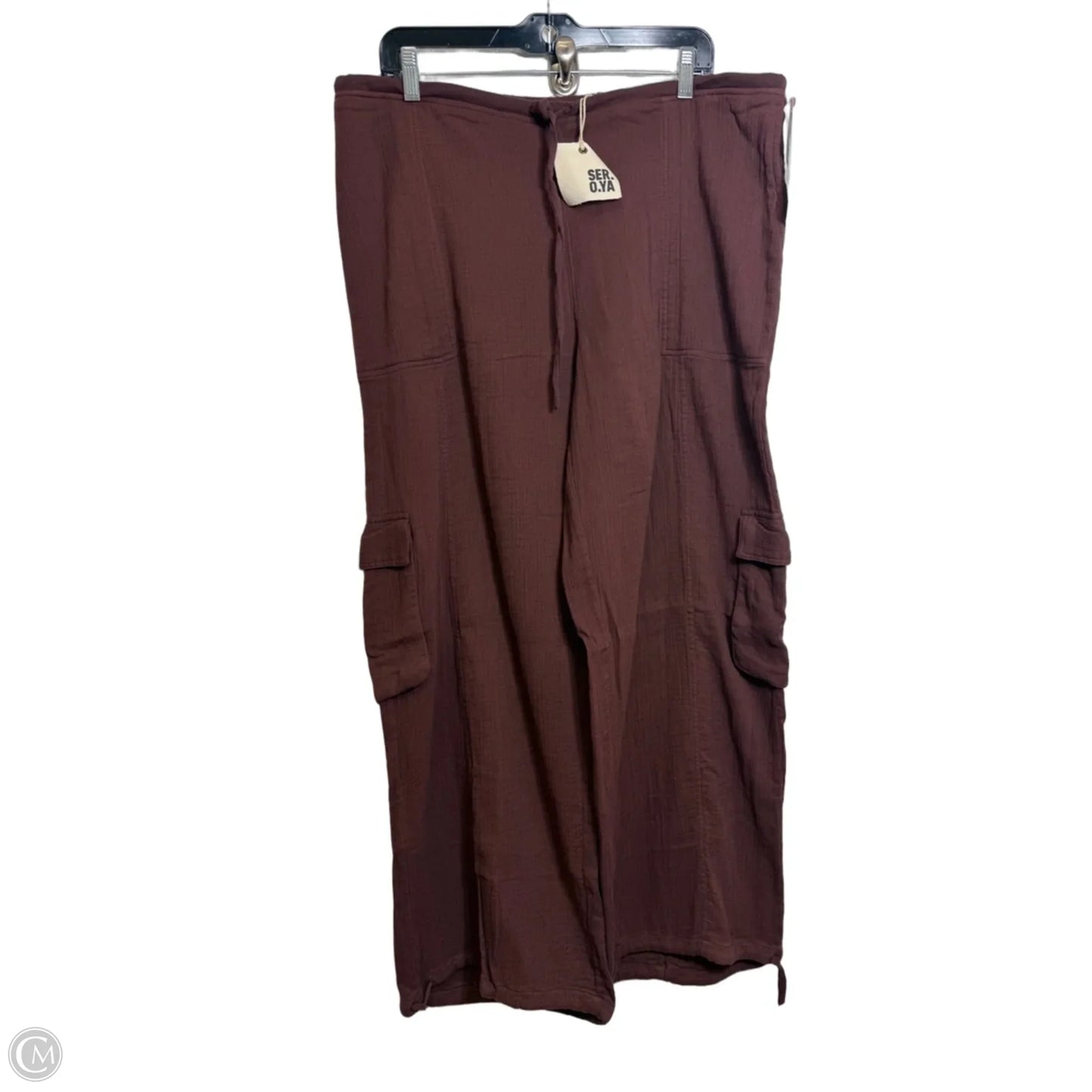 Zira Gauze Cargo Pants Cargo & Utility By SER.O.YA  In Brown, Size: M