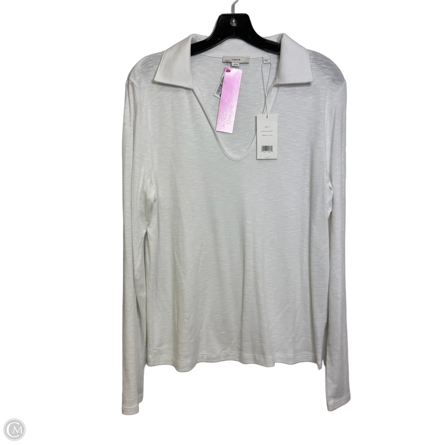 Top Long Sleeve By Vince In White, Size: Xl