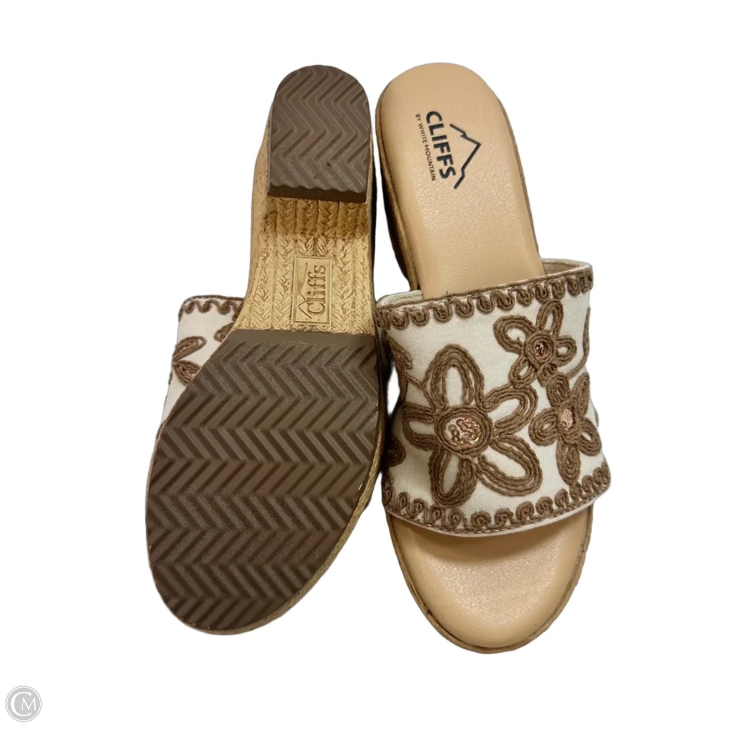 Sandals Heels Block By White Mountain In Brown, Size: 6.5