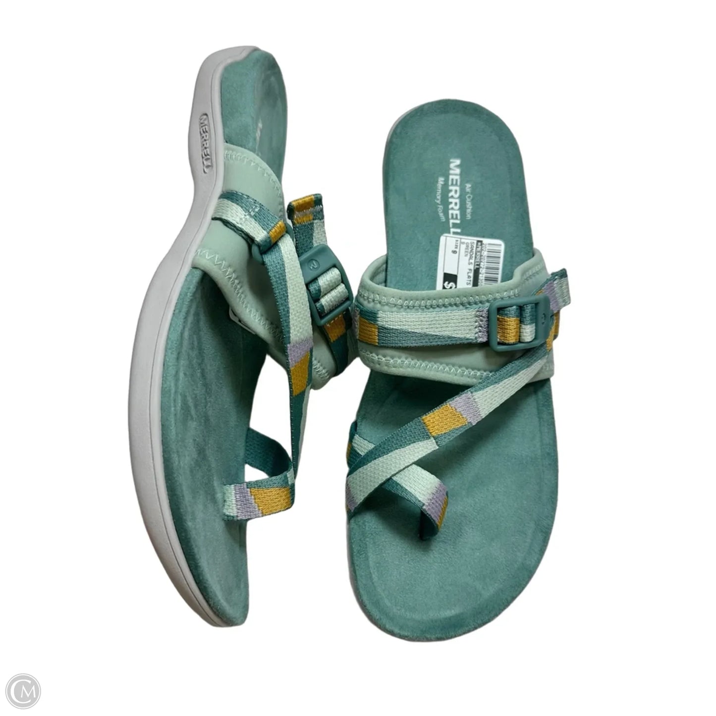 Sandals Flats By Merrell In Green, Size: 9