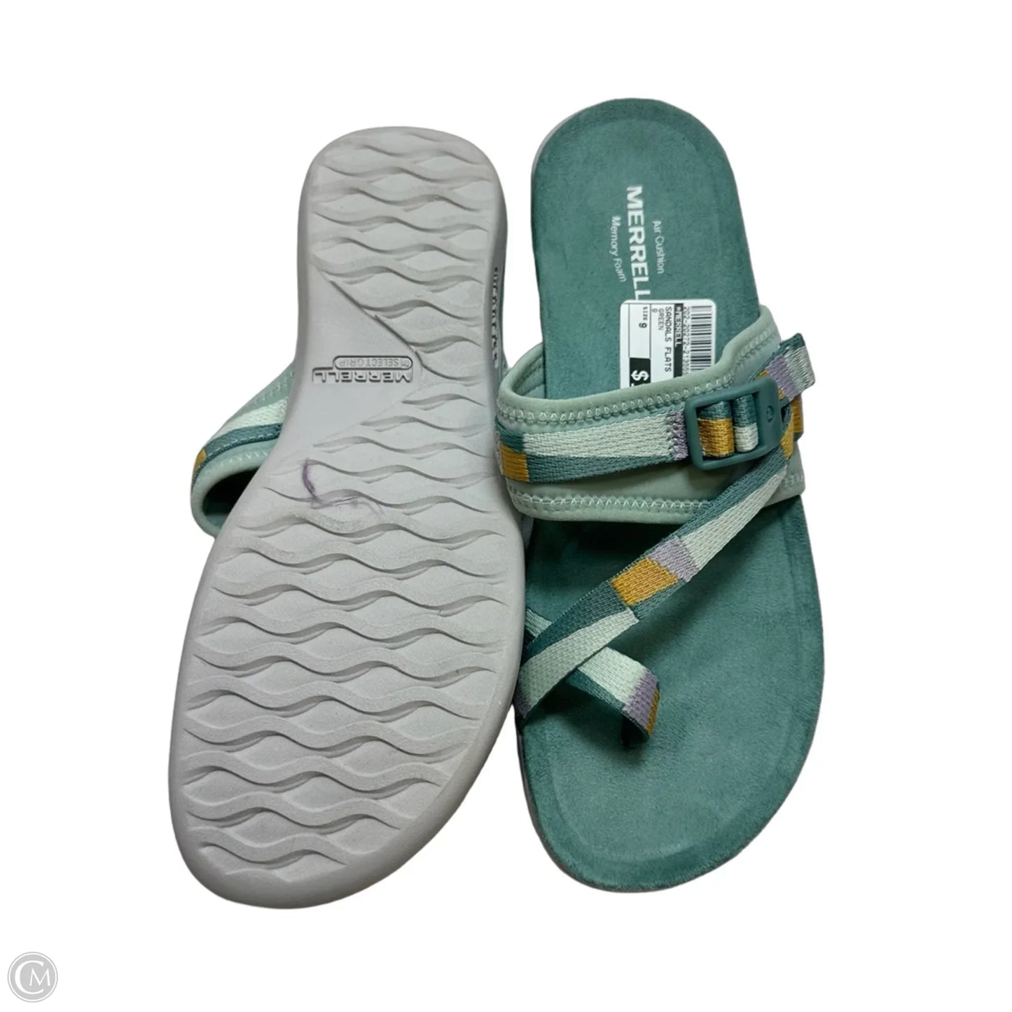 Sandals Flats By Merrell In Green, Size: 9