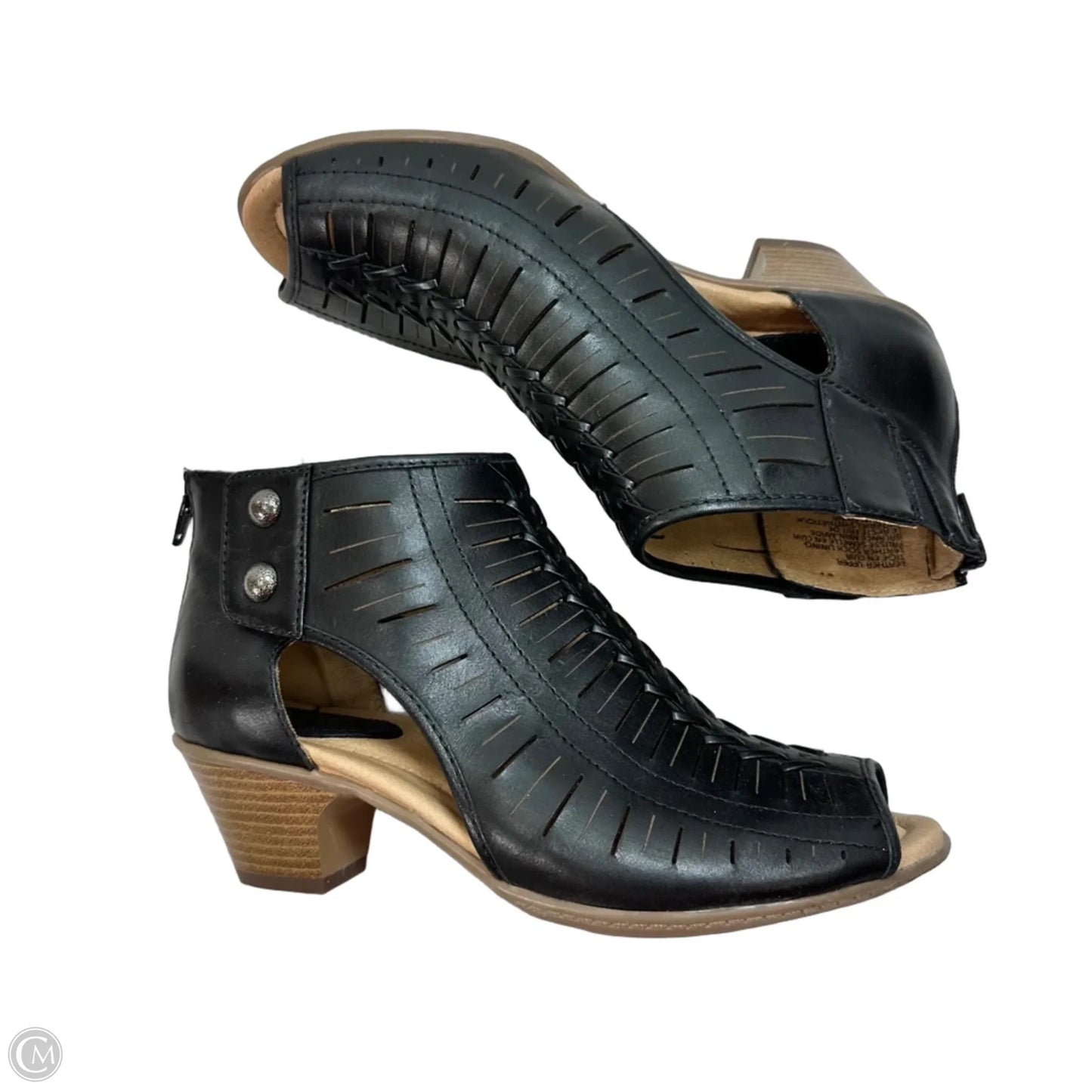 Sandals Heels Block By Earth In Black, Size: 7