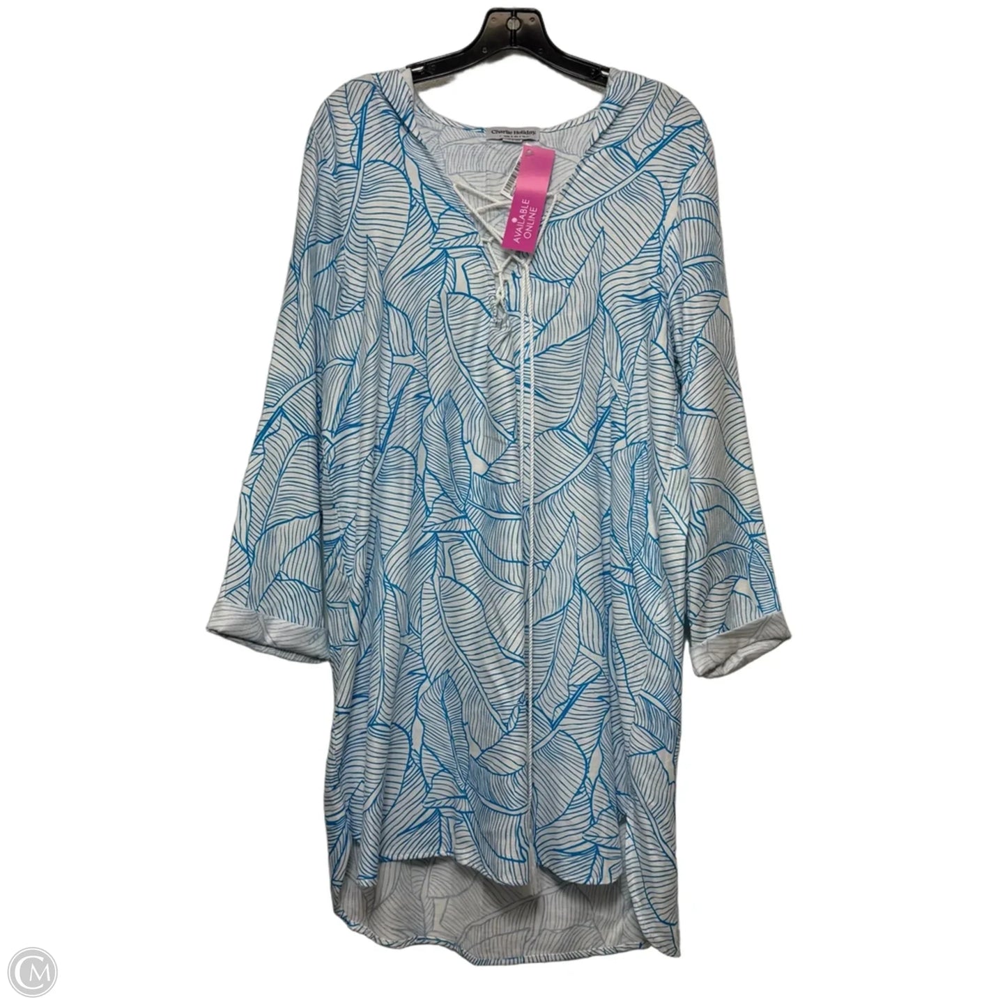 Swimwear Cover-up By Charlie Holiday In Blue & White, Size: 8