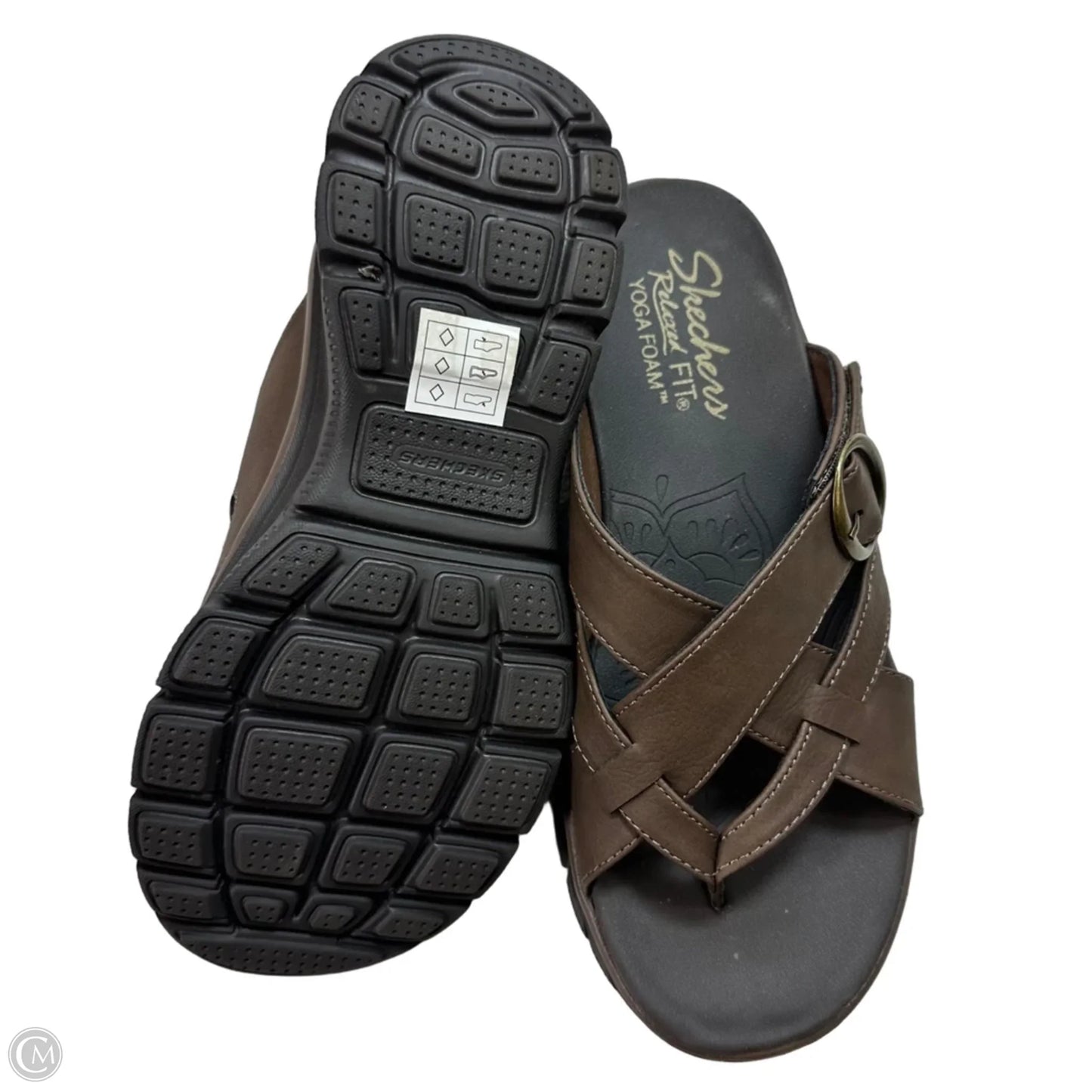 Sandals Flip Flops By Skechers In Brown, Size: 6.5
