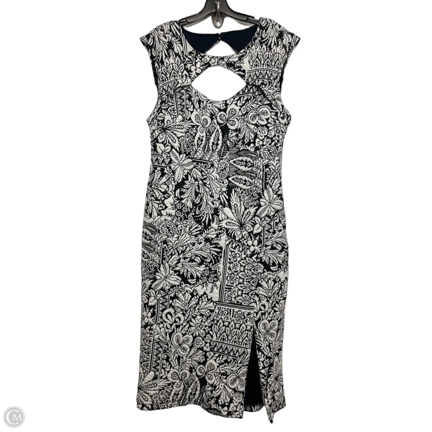 Dress Casual Midi By Anthropologie In Black & White, Size: L