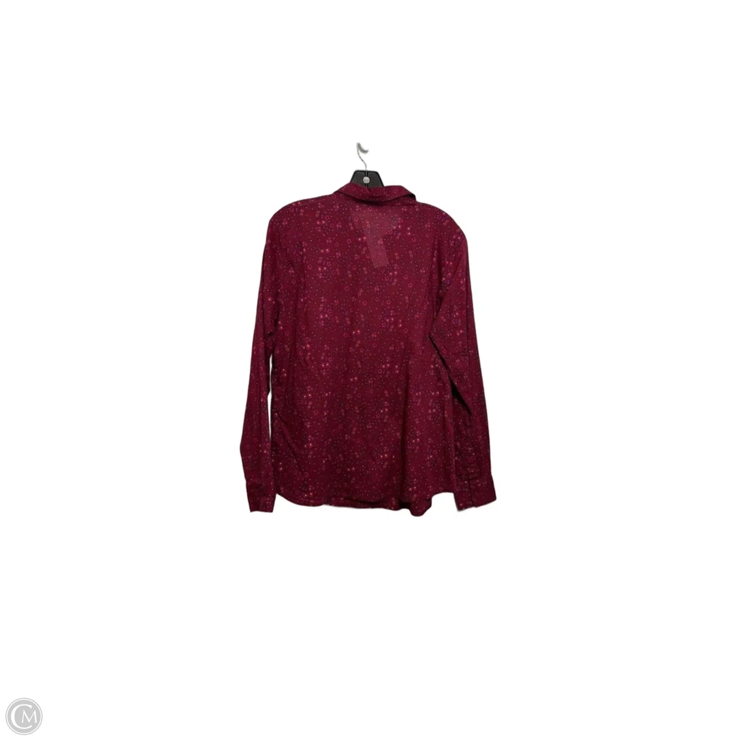 Top Long Sleeve By Benetton In Maroon, Size: M