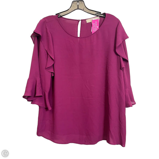 Top 3/4 Sleeve By Loft In Purple, Size: M