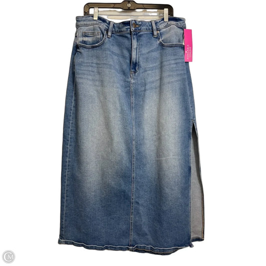 Skirt Midi By Arula In Blue Denim, Size: Xl
