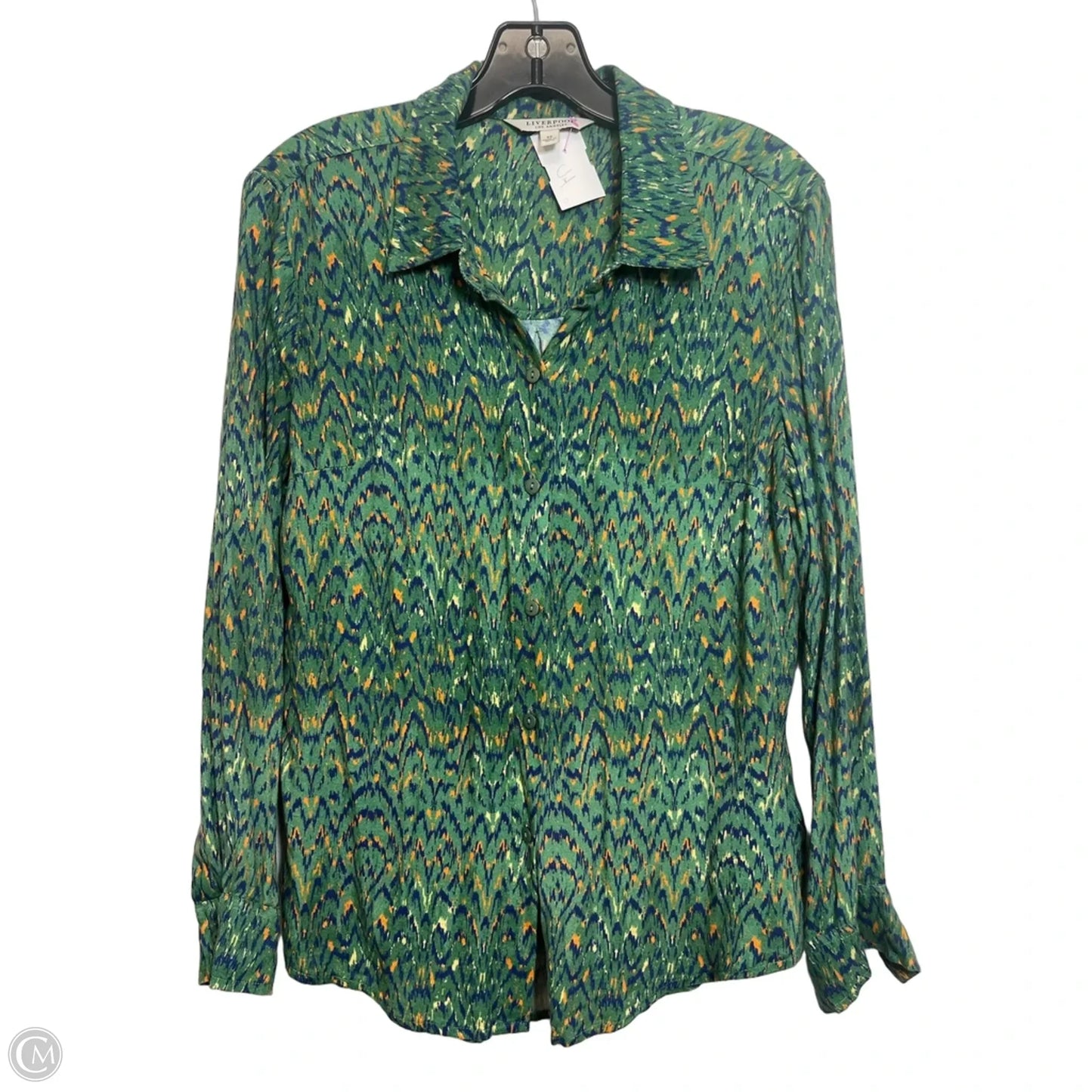 Top Long Sleeve By Liverpool In Green, Size: Xs