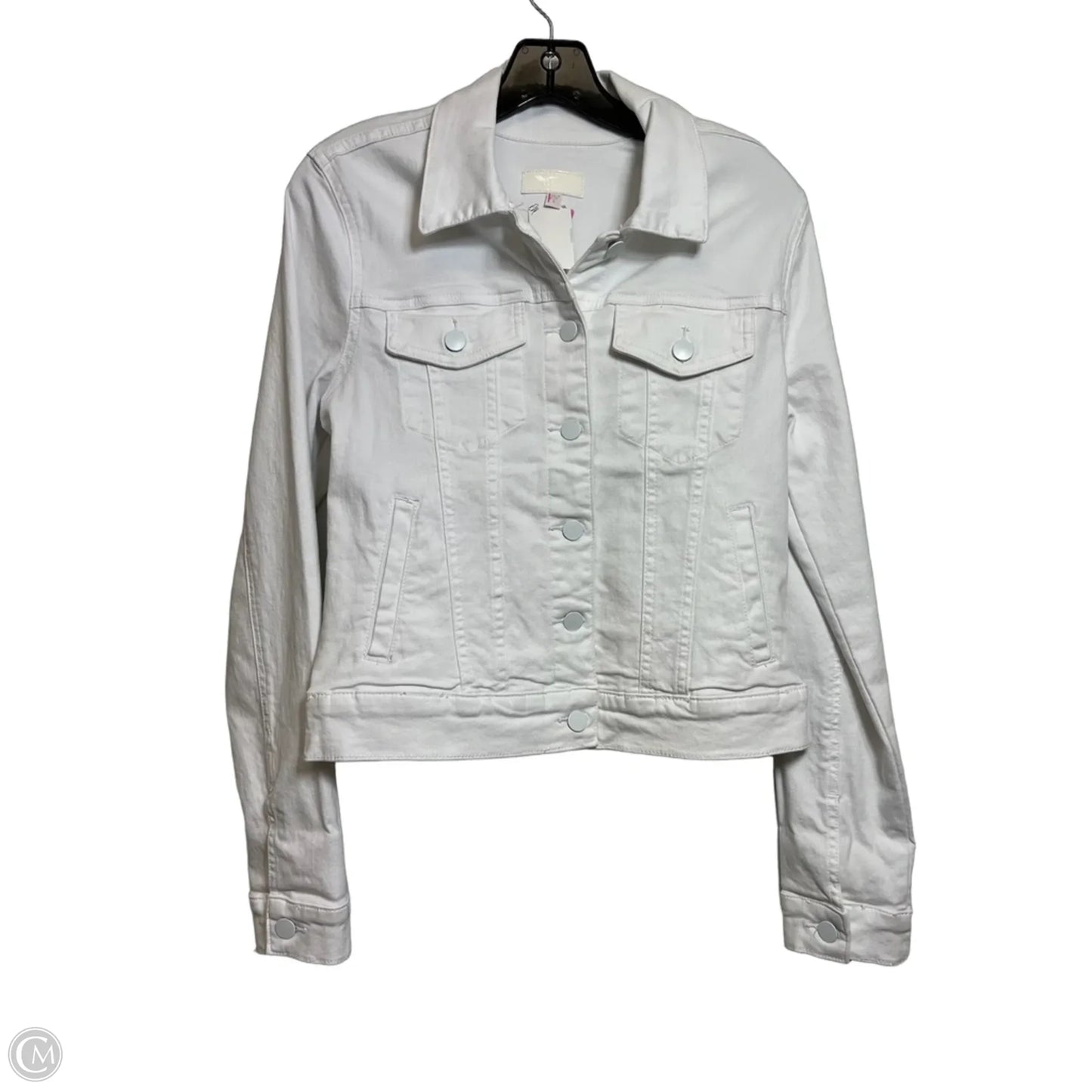Jacket Denim By Kut In White Denim, Size: S