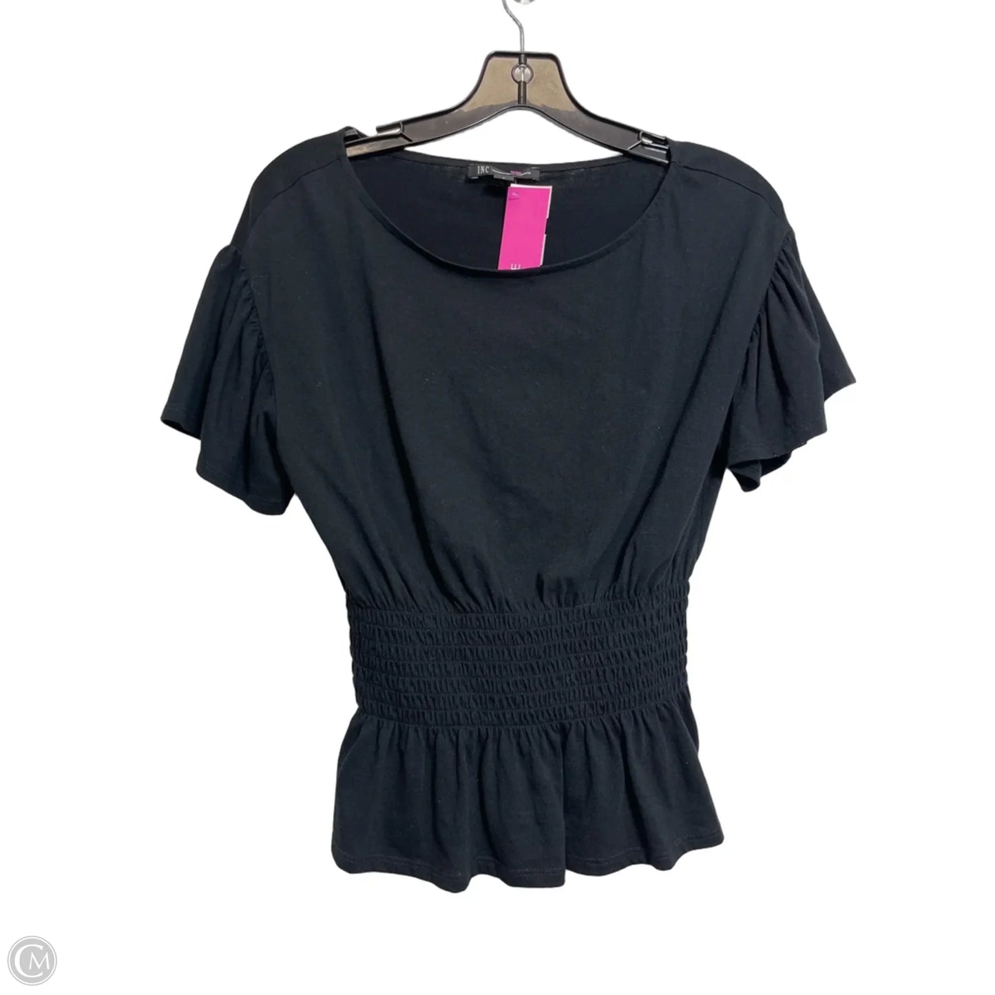 Top Short Sleeve By Inc In Black, Size: S