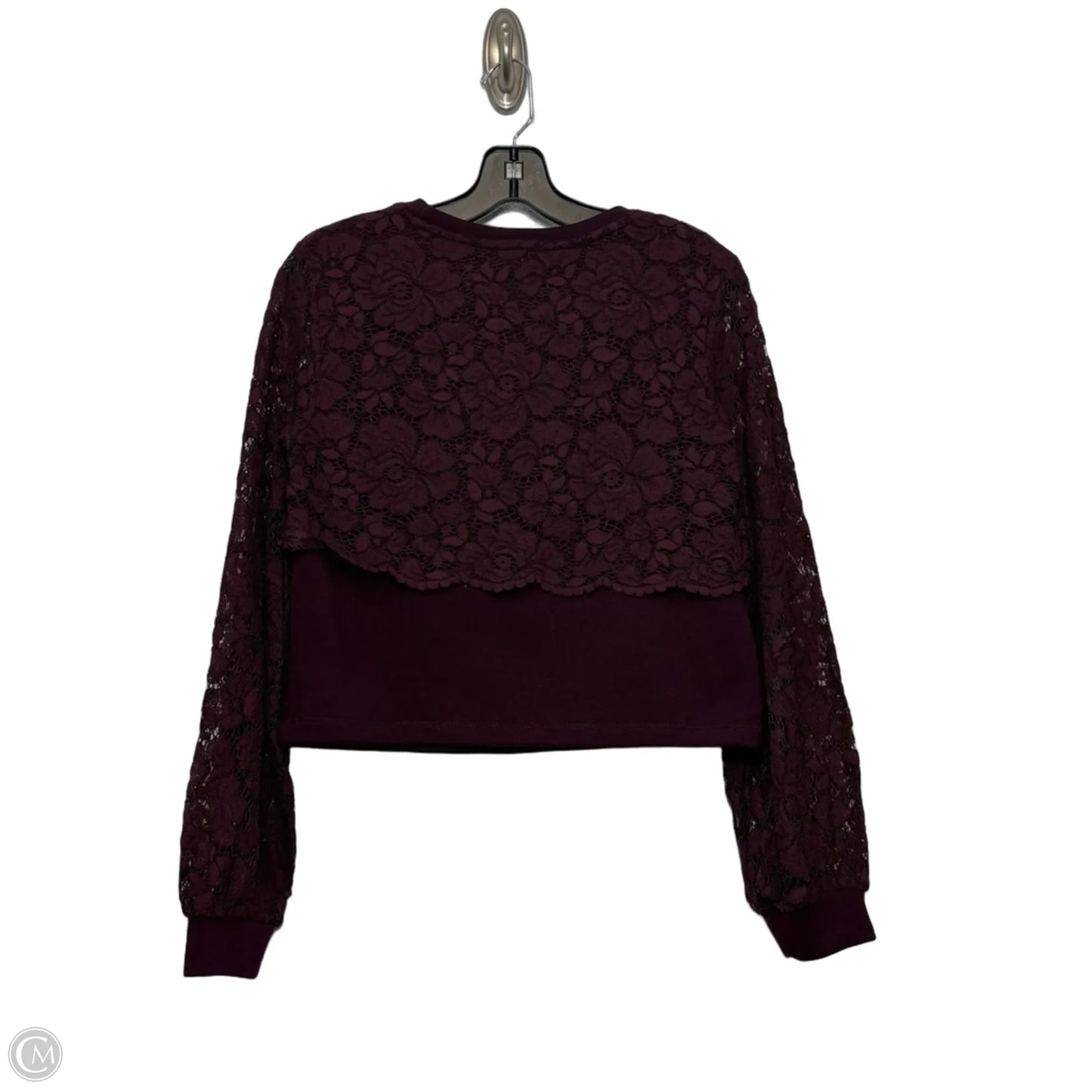 Top Long Sleeve By Maeve In Maroon, Size: Xs