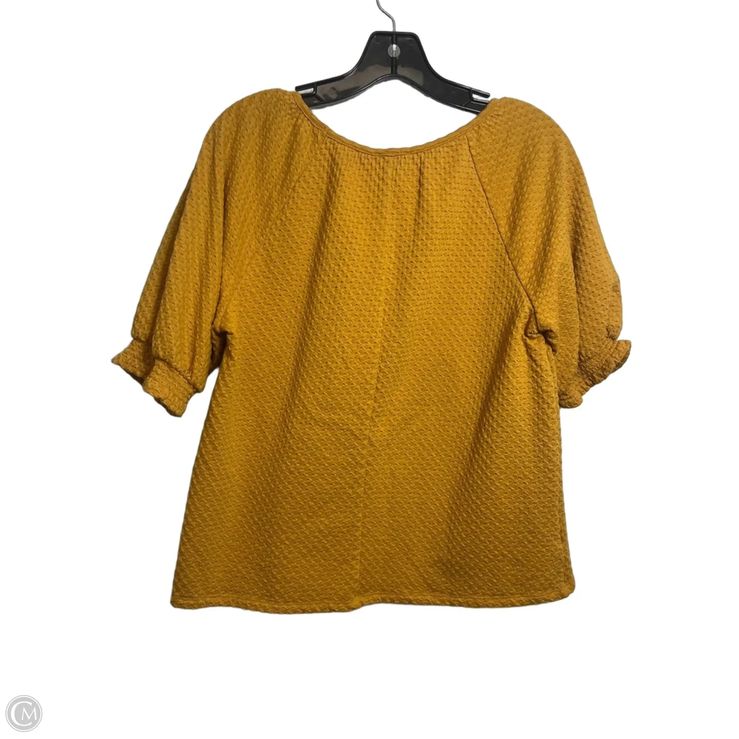 Top Short Sleeve Basic By Loft In Gold, Size: S