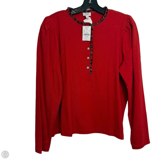 Top Long Sleeve By J. Crew In Red, Size: L
