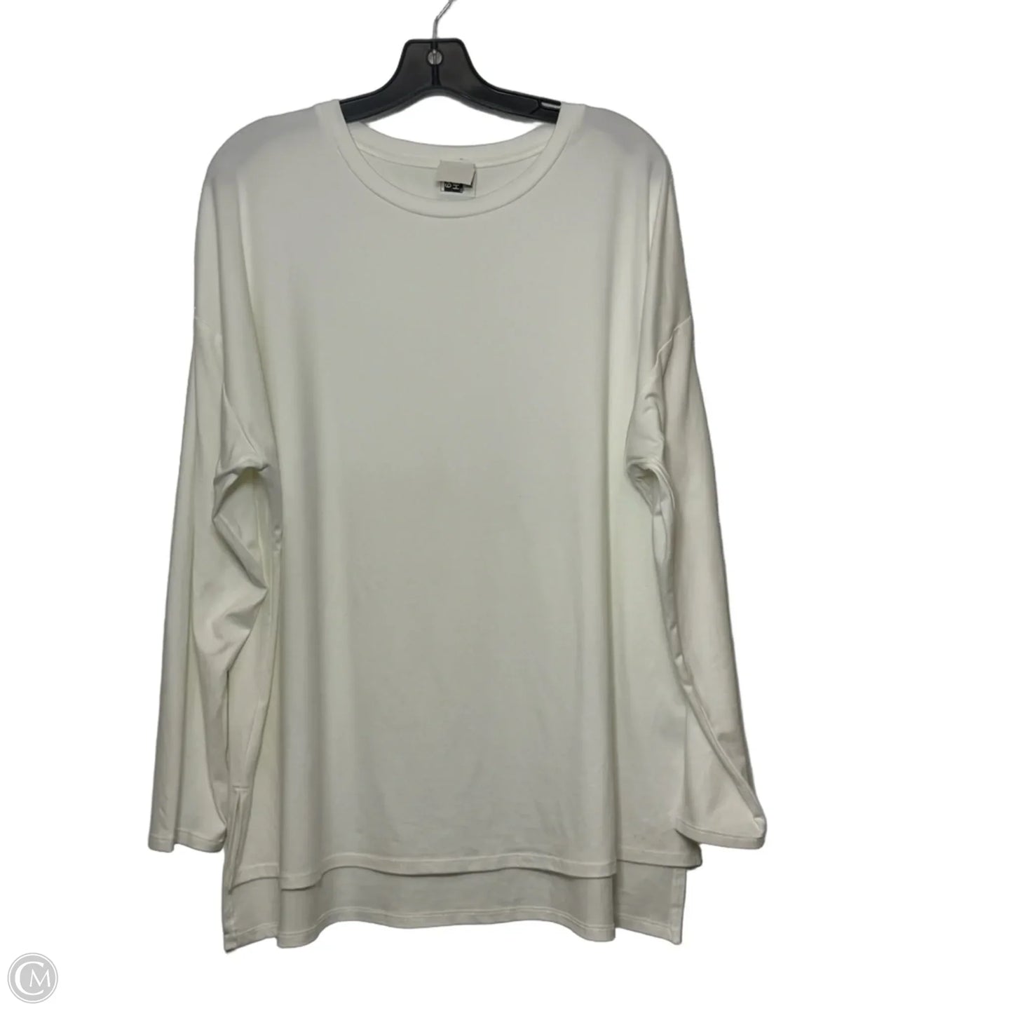 Top Long Sleeve Basic By Clothes Mentor In White, Size: 1x