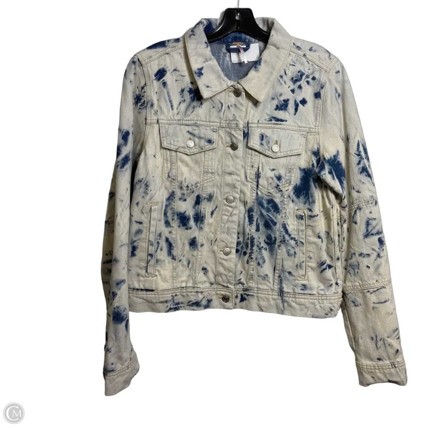 Jacket Denim By Free People In Blue Denim, Size: L