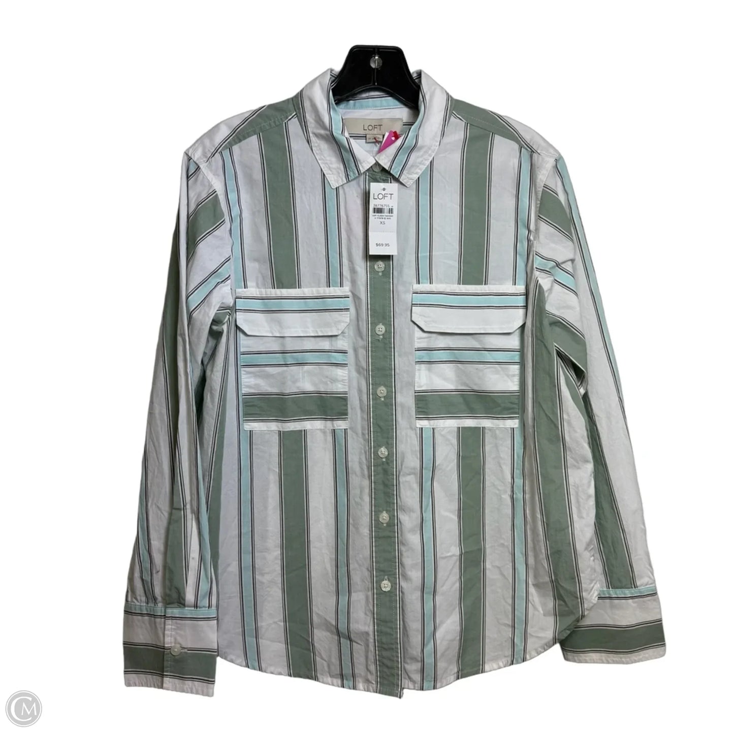 Top Long Sleeve By Loft In Striped Pattern, Size: Xs