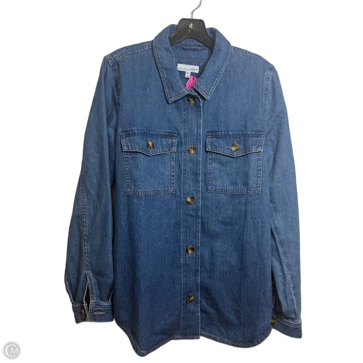 Jacket Denim By Loft In Blue Denim, Size: Xs
