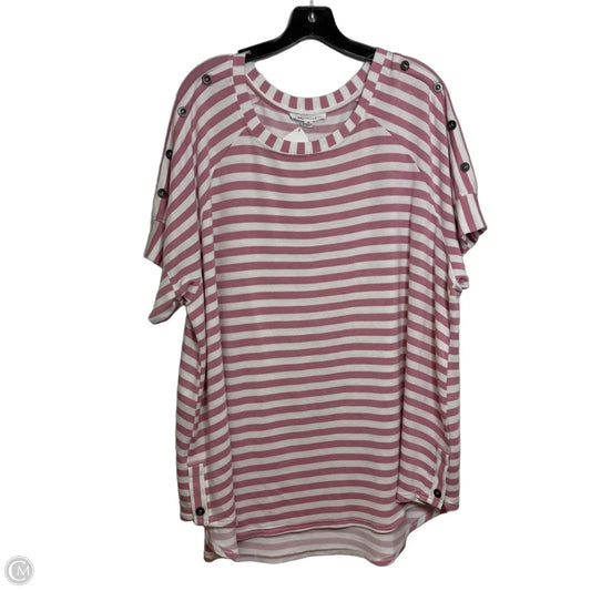 Top Short Sleeve By Jane And Delancey In Striped Pattern, Size: 3x