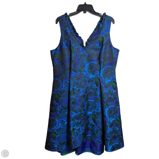 Dress Party Short By Adrianna Papell In Blue, Size: 16