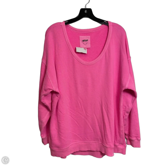 Top Long Sleeve By Aerie In Pink, Size: S