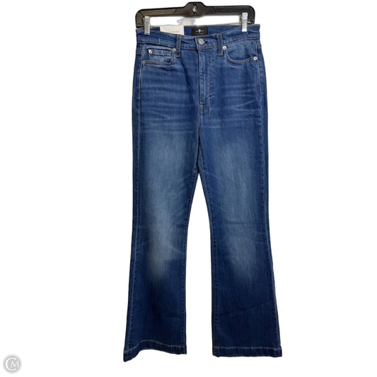 Jeans Boot Cut By 7 For All Mankind In Blue Denim, Size: 4