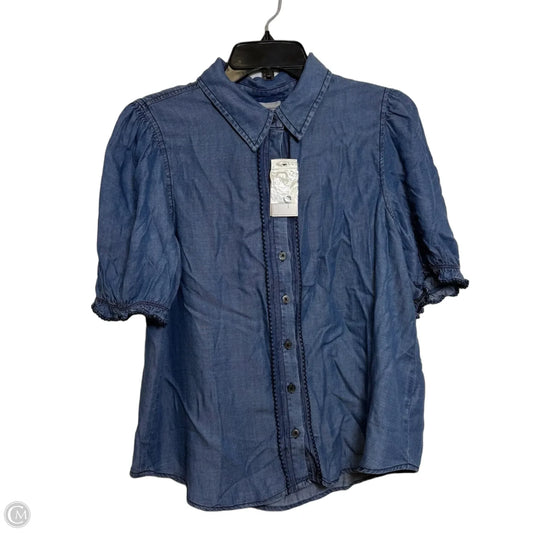Top Short Sleeve By Philosophy In Blue Denim, Size: L