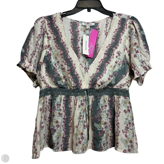 Top Short Sleeve By Francesca’s In Floral Print, Size: Xl