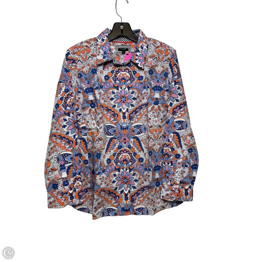 Top Long Sleeve By Talbots In Floral Print, Size: L