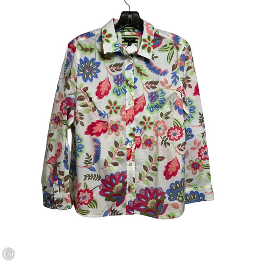 Top Long Sleeve By Talbots In Floral Print, Size: L